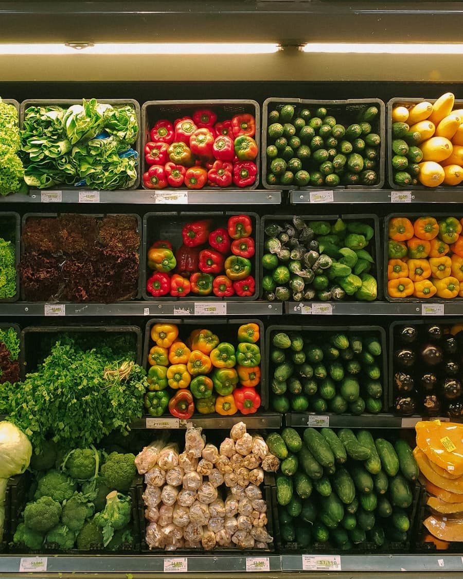 Fresh grocery items for the Wahageze Sunday Grocery Box